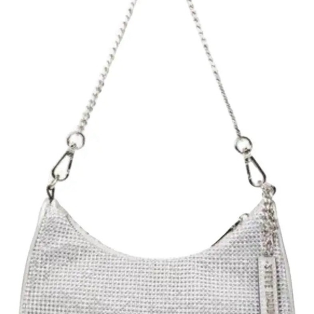 Steve Madden Silver Mesh Chain Shoulder Bag
